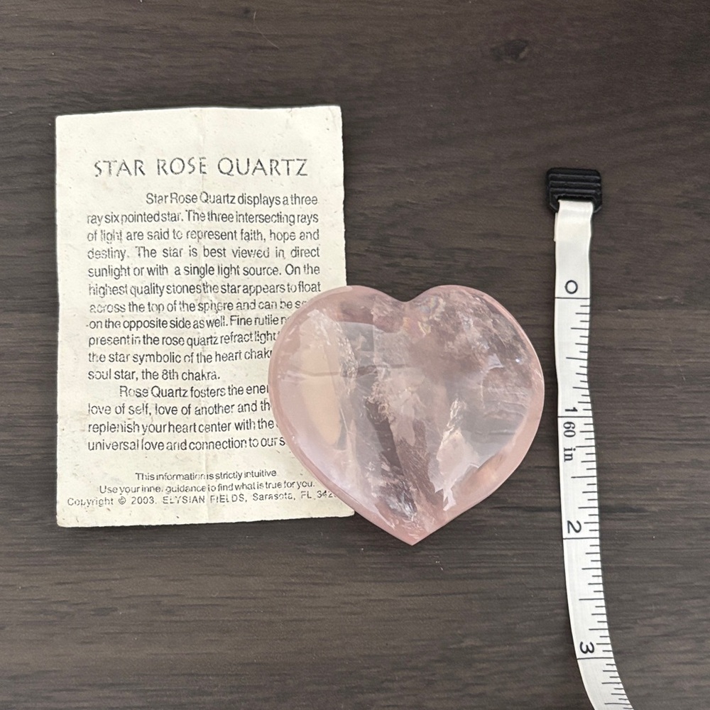 Star Rose Quartz Heart Crystal